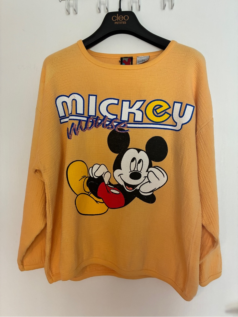 VINTAGE Disney Mickey Mouse Graphic Crewneck Sweater - Mustard Yellow